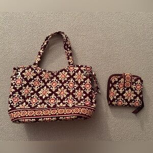 Vera Bradley Retired Medallion Print Tote + Wallet